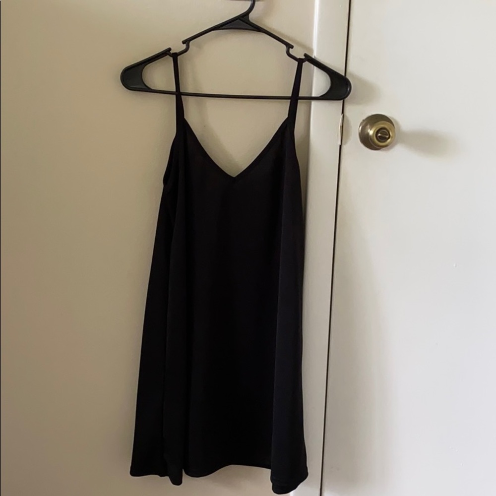 Black strappy detailed, backless cami dress